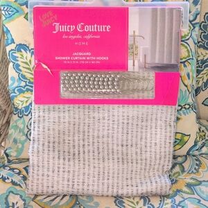 Juicy Couture Silver Jacquard Curtain with Hooks